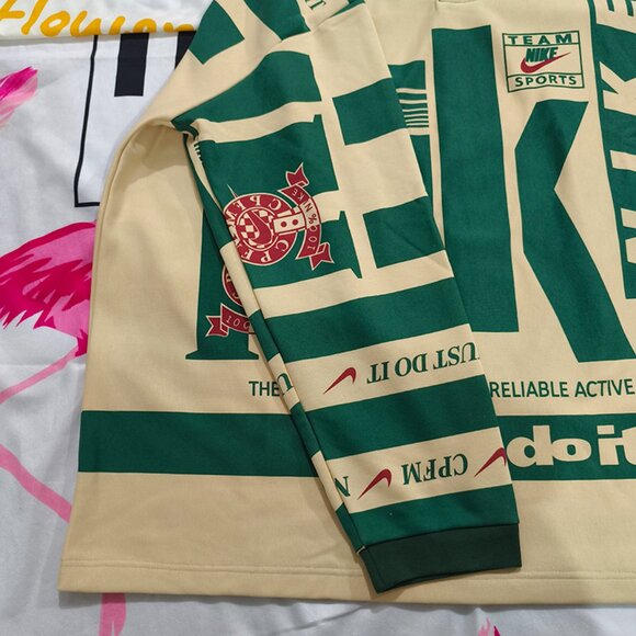 Nike Cream Green Long-Sleeved Polo Shirt - Picture 6 of 7